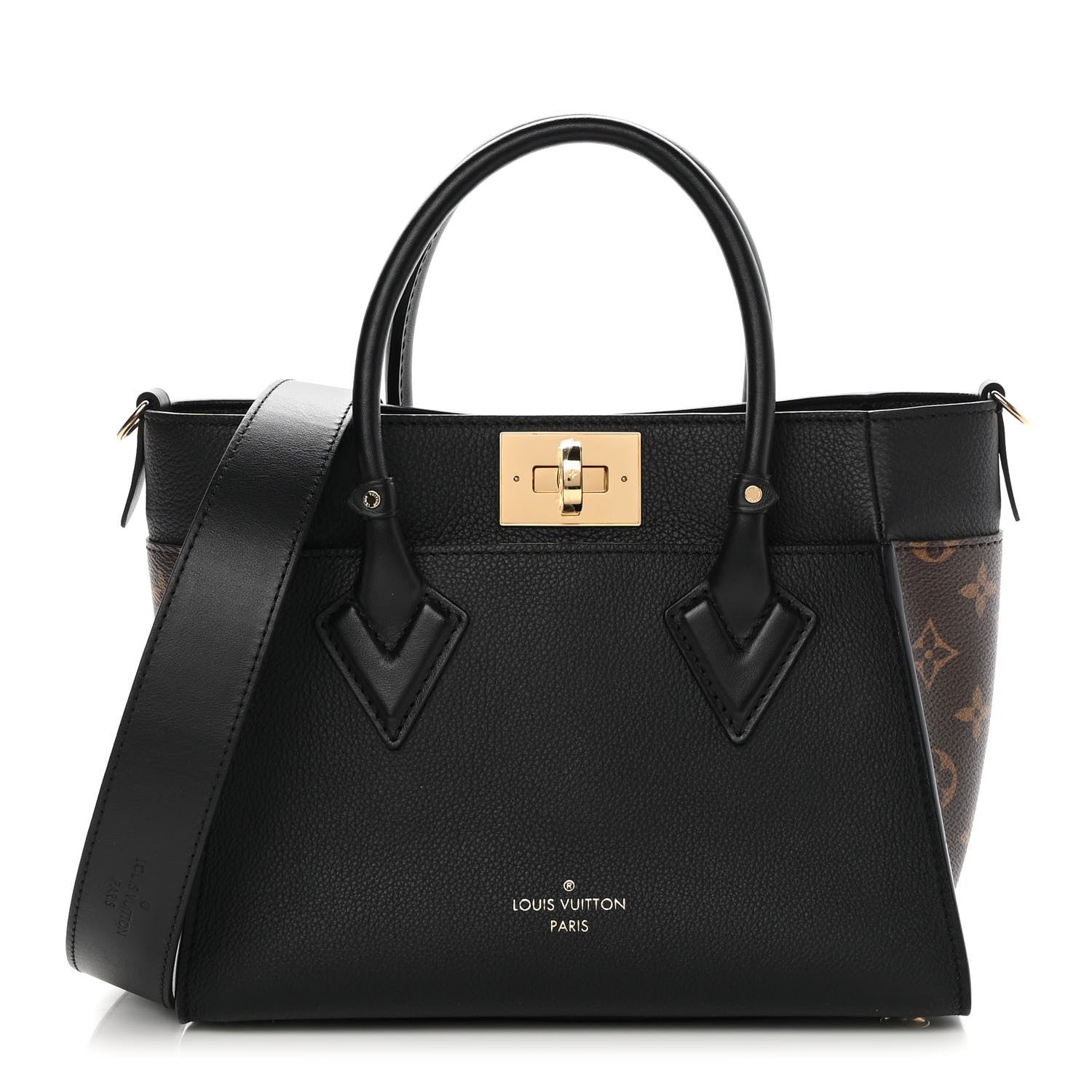 Louis Vuitton Calfskin Monogram On My Side PM Black 1 of 8