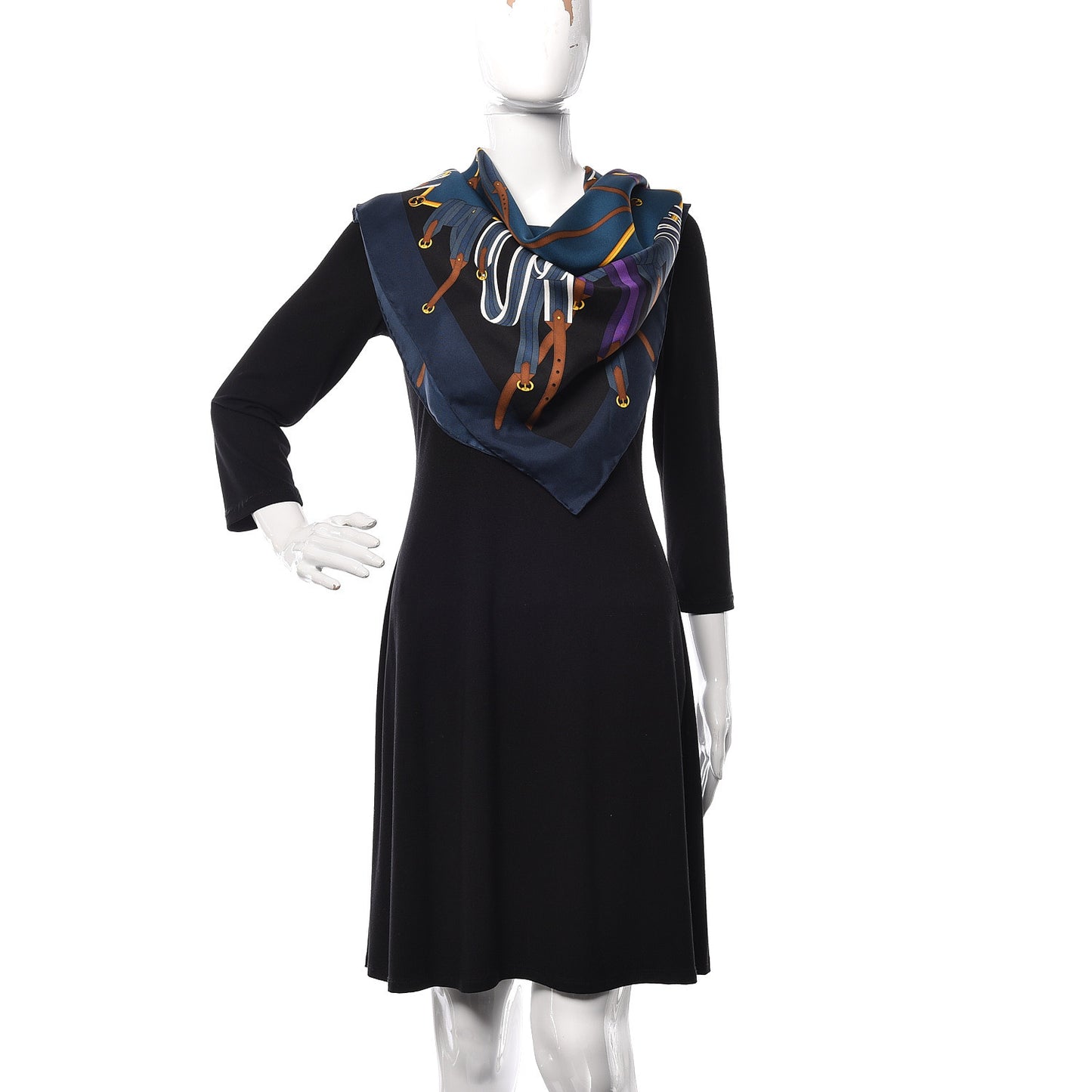 Silk Monogram Belt Print Scarf Blue