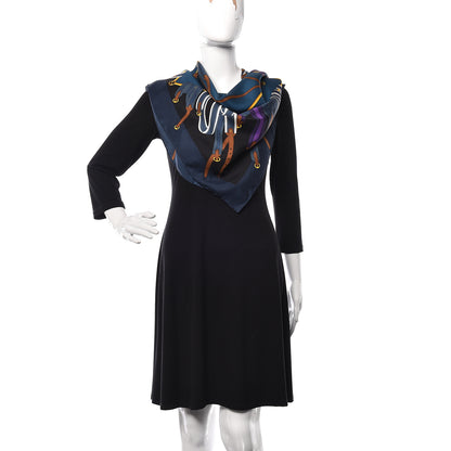 Gucci Silk Monogram Belt Print Scarf Blue 2 of 6