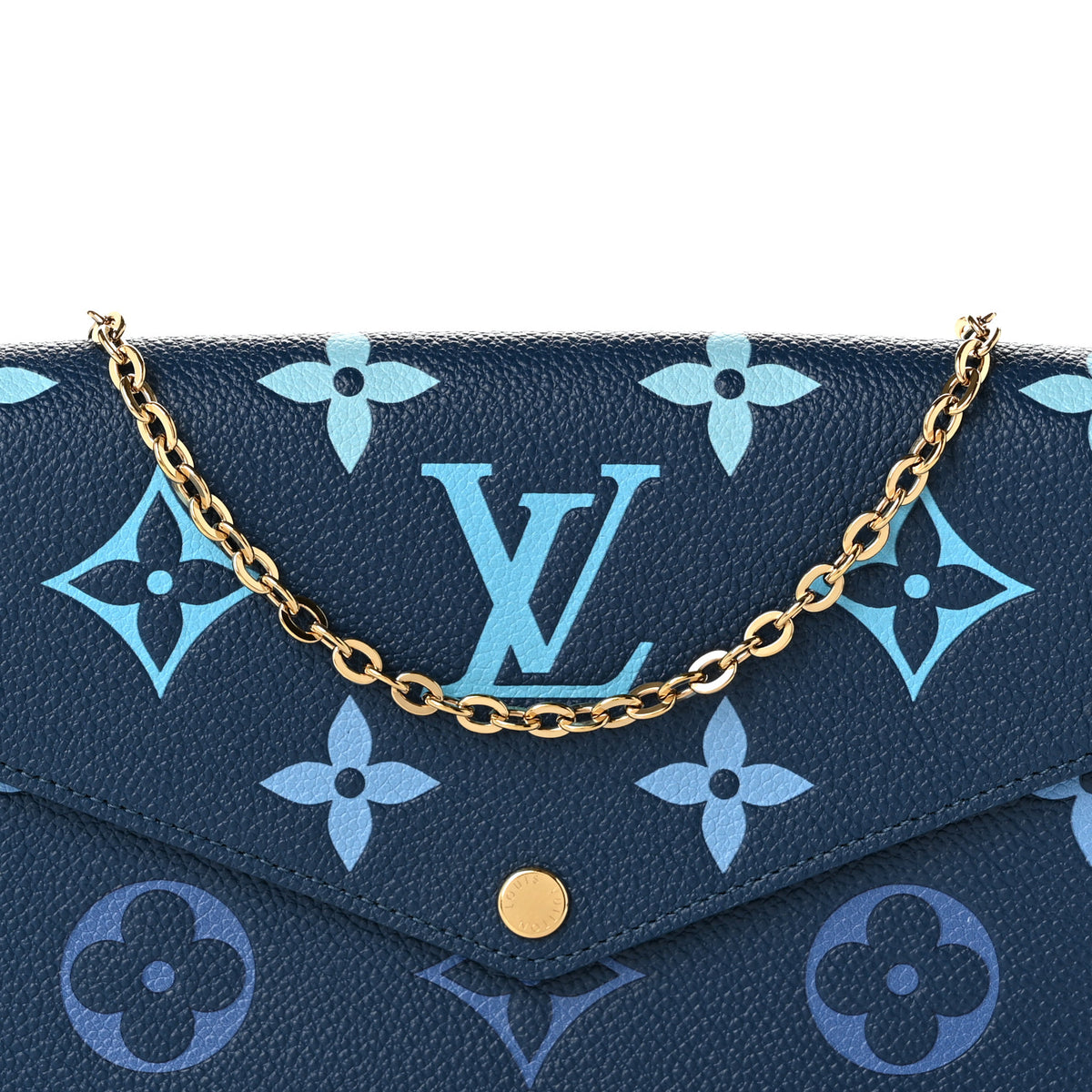 Louis Vuitton Empreinte Monogram Giant Felicie Pochette Chain Wallet Gradient Blue 8 of 11