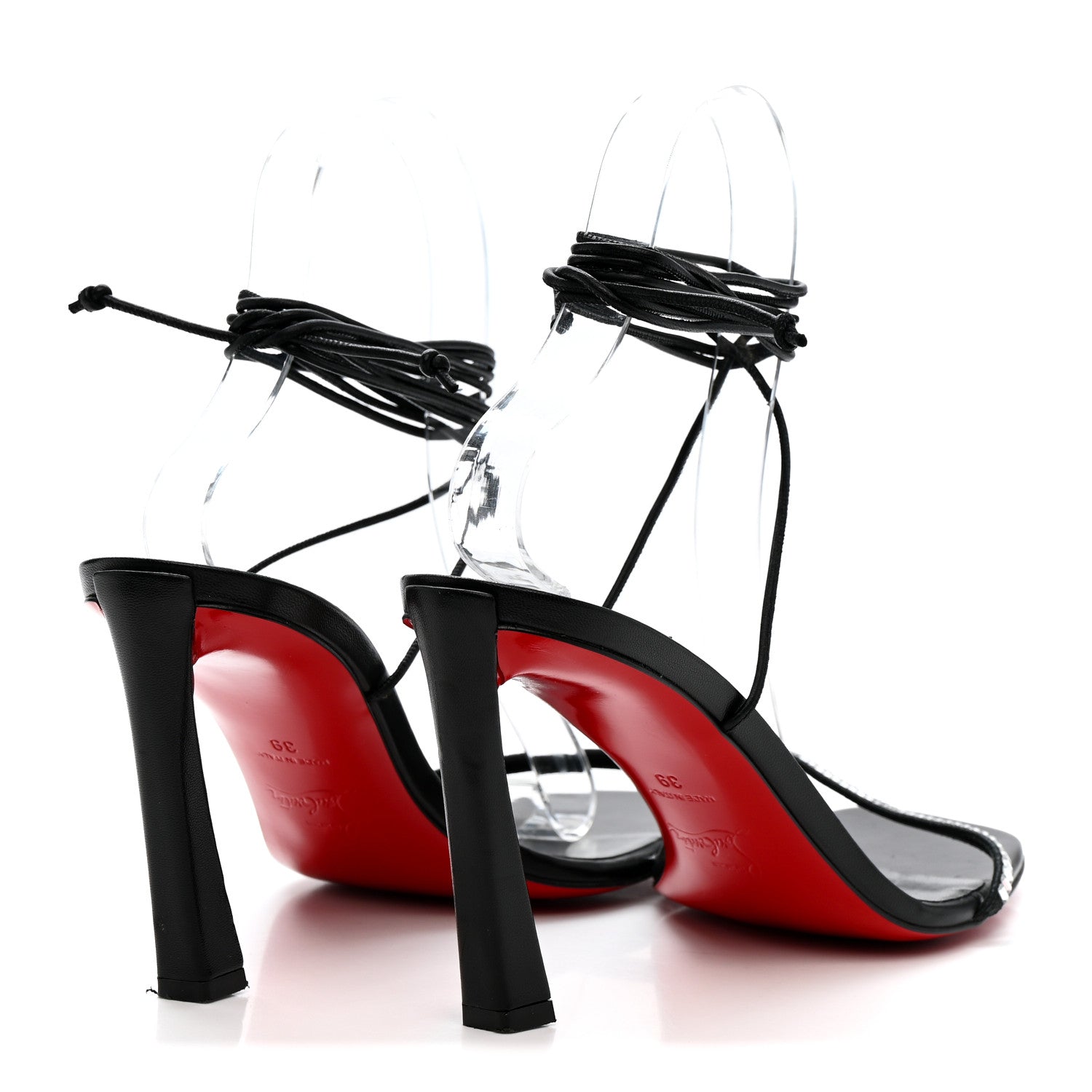 Christian Louboutin Kid Suede Condora Lacestrass 85 Sandals 39 Black 5 of 9