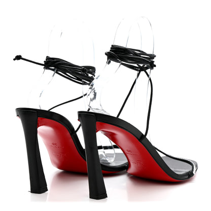 Christian Louboutin Kid Suede Condora Lacestrass 85 Sandals 39 Black 5 of 9