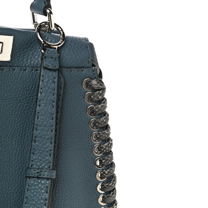 Fendi Cuoio Romano Selleria Elaphe Lace Up Medium Peekaboo Iconic Satchel Tempesta 13 of 16
