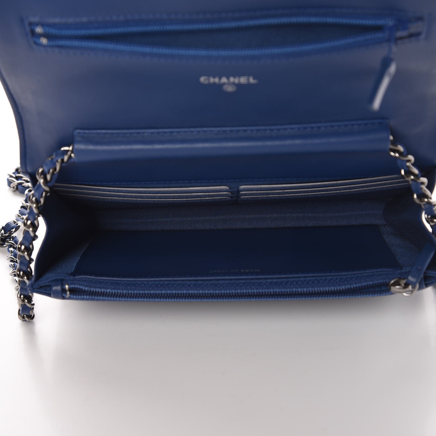 Chanel Lambskin Quilted Wallet On Chain WOC Dark Blue 7 of 11