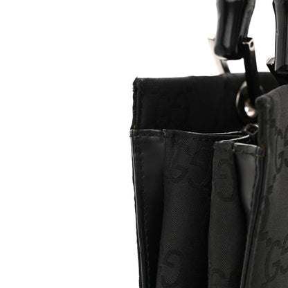 Gucci Nylon Monogram Bamboo Handle Bag Black 15 of 17