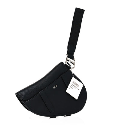Christian Dior Grained Calfskin Saddle Pouch Belt Bag Black 4 of 10