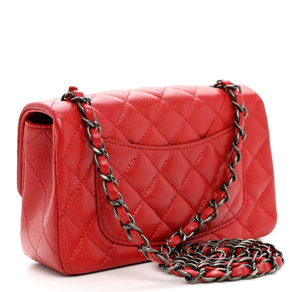 Chanel Caviar Quilted Mini Rectangular Flap Red 3 of 11