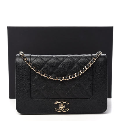 Chanel Caviar Quilted Vintage Mademoiselle Wallet On Chain WOC Black 12 of 12