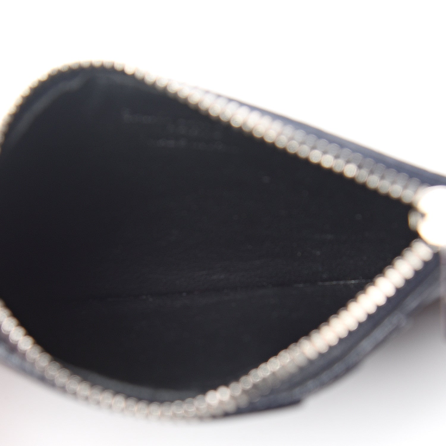 Saint Laurent Calfskin Crocodile Embossed 5 Fragments Zip Pouch Card Holder Blue Marine 4 of 5
