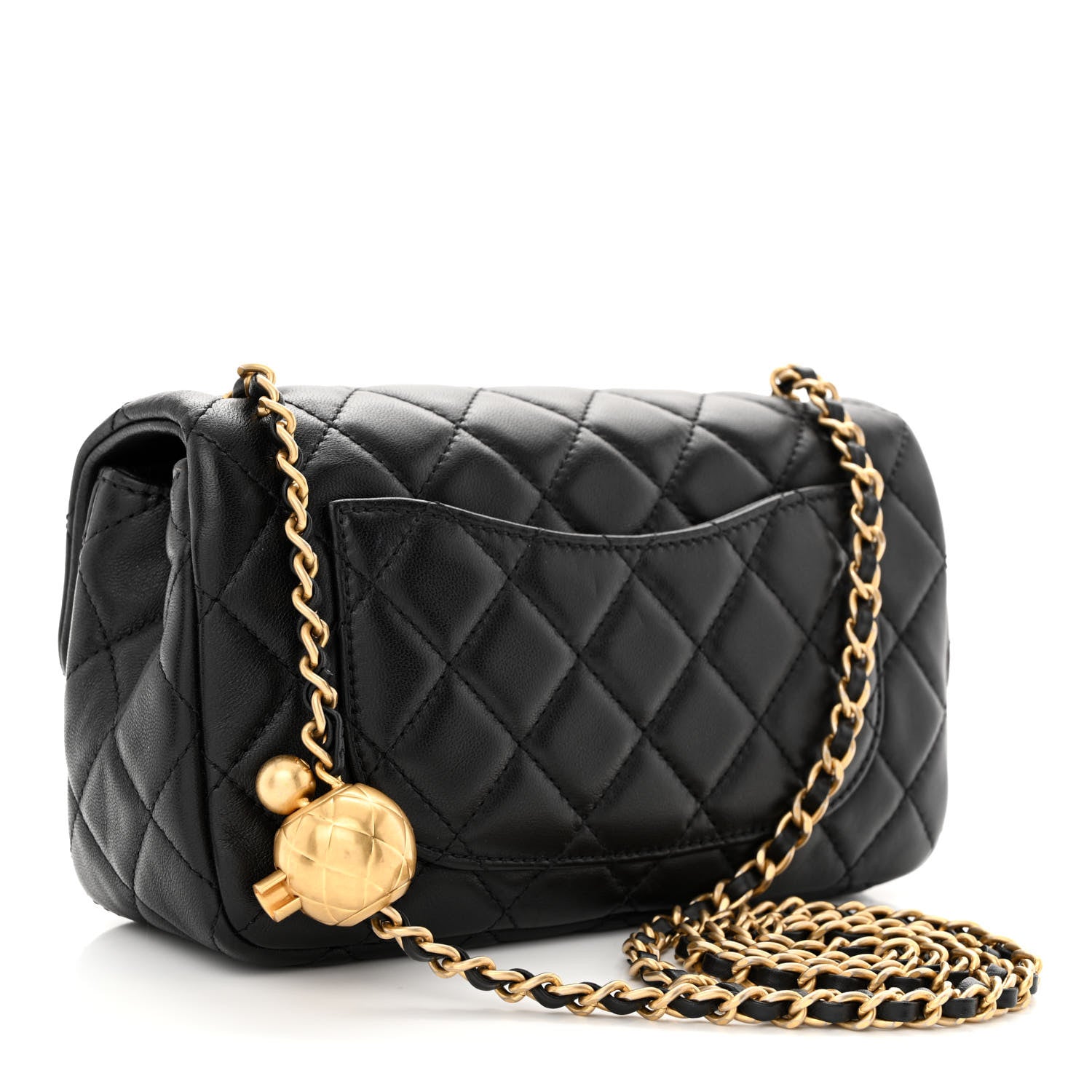 Chanel Lambskin Quilted Mini Rectangular Pearl Crush Flap Black 3 of 10