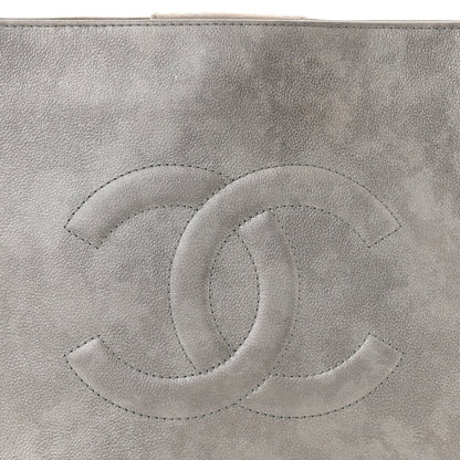 Chanel Iridescent Calfskin CC East West Shopping Tote Light Grey 8 of 14