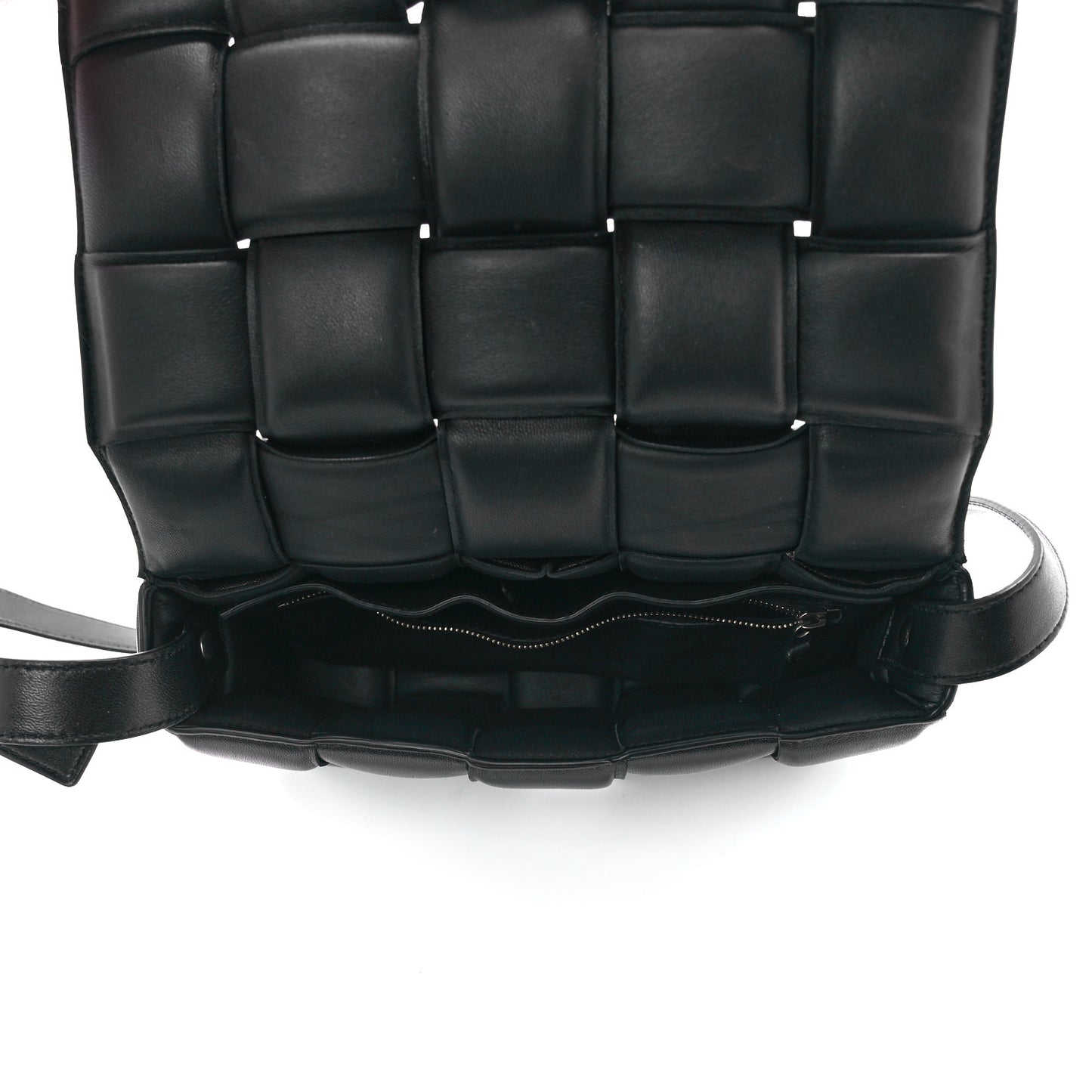 Nappa Maxi Intreccio Padded Cassette Crossbody Bag Black