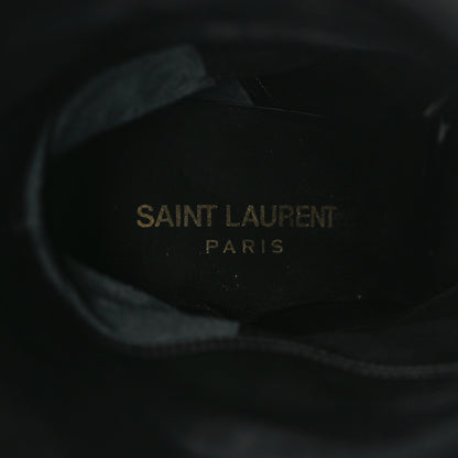 Saint Laurent Velluto Master Ostrich Yeti 110 Short Boots 37 Black 7 of 8