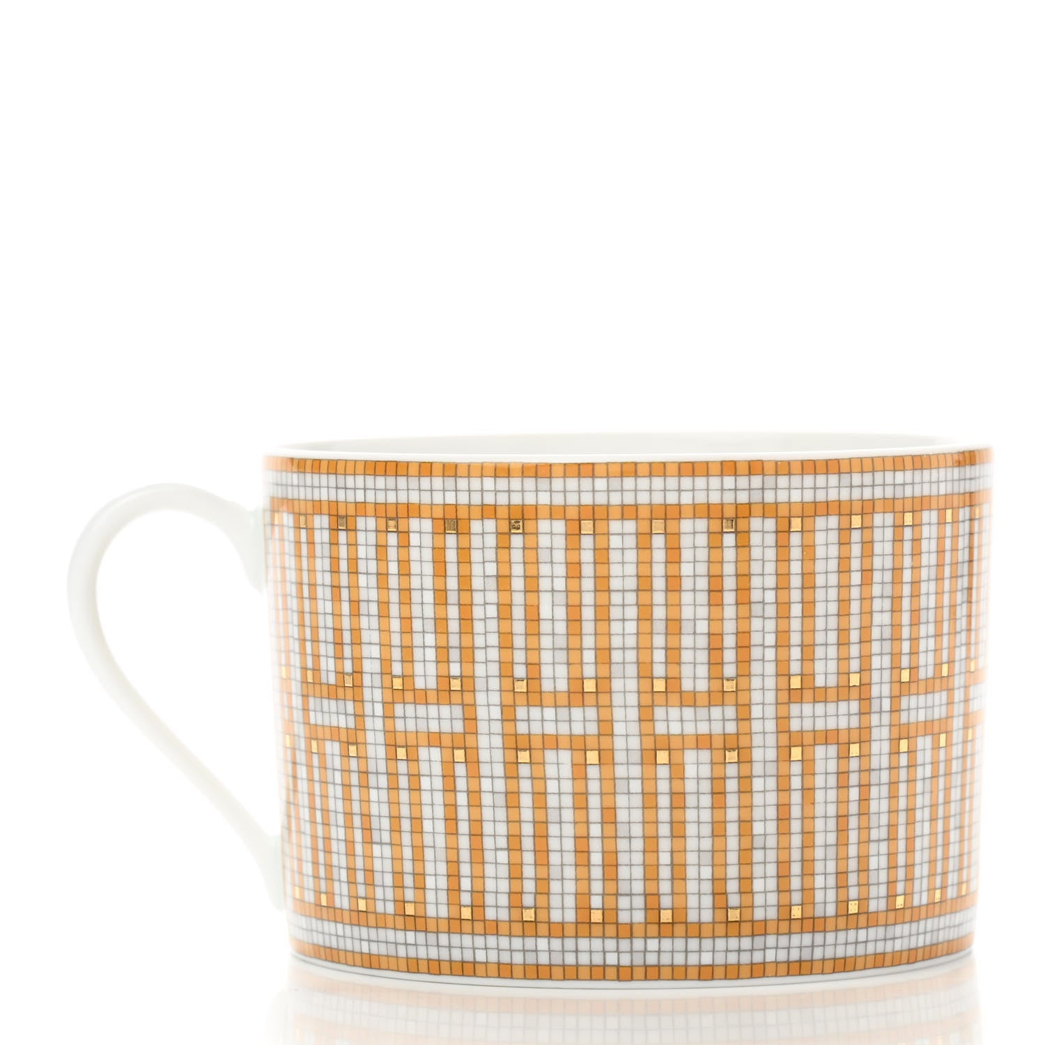 Hermes Porcelain Mosaique Au 24 Gold Breakfast Cup And Saucer Set Of 2 5 of 15