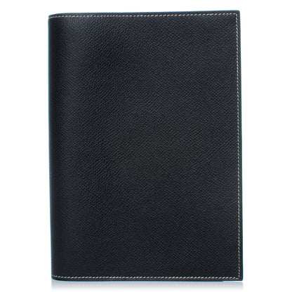 Hermes Epsom Globe Trotter Agenda Cover Graphite and Blue Jean 1 of 6