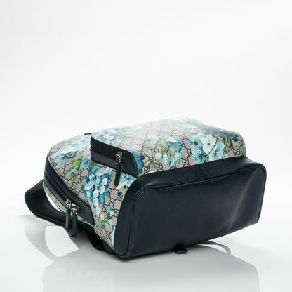 Gucci GG Supreme Monogram Blooms Medium Day Backpack Beige Blue Navy 4 of 7