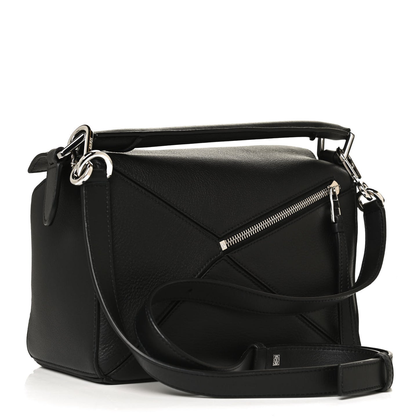 Calfskin Small Puzzle Bag Black