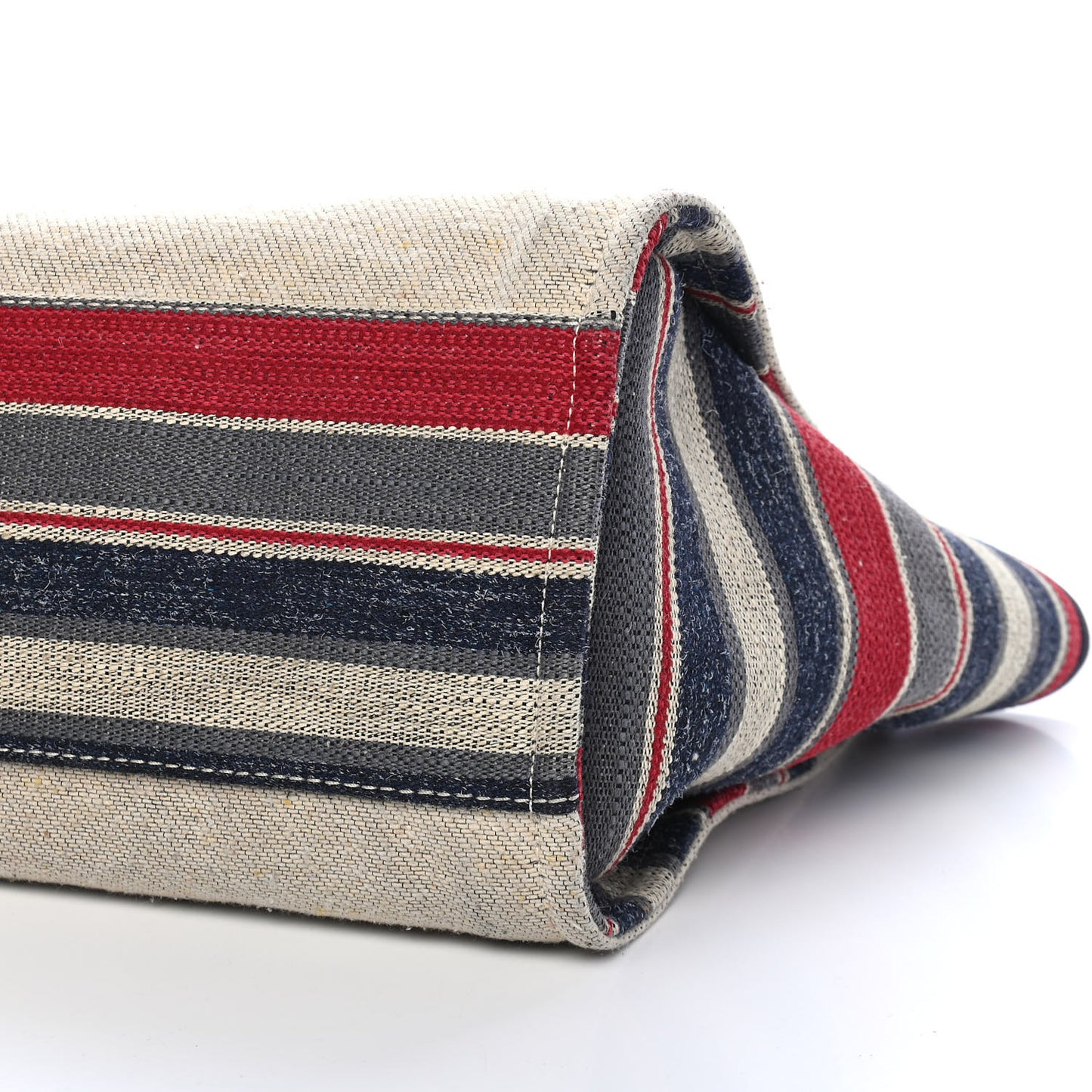 Striped Canvas Medium Deauville Tote Beige