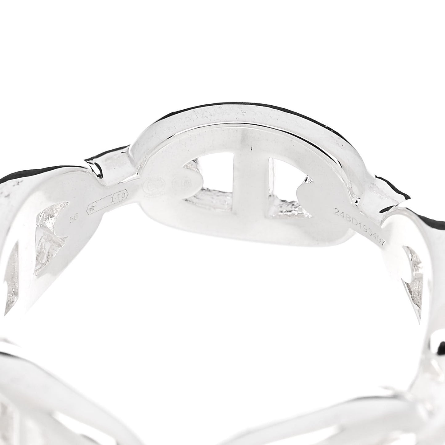 Sterling Silver PM Chaine d'Ancre Enchainee Band Ring 56 7.75