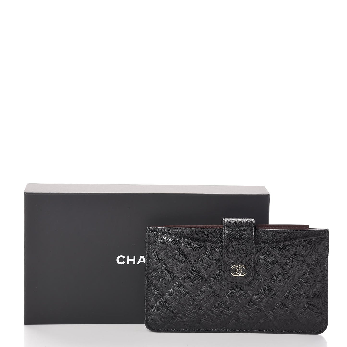 Caviar Quilted Classic Strap Pouch Black