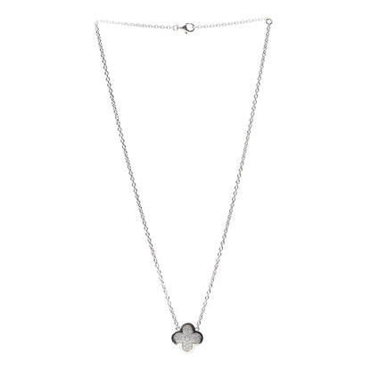 Van Cleef & Arpels 18K White Gold Diamond Pure Alhambra Pendant Necklace 3 of 6