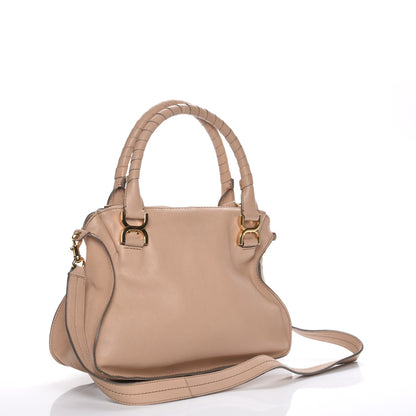 Chloe Calfskin Medium Marcie Nude Satchel Natural 4 of 9