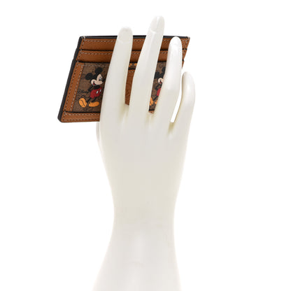 Gucci X DISNEY Mini Vintage GG Supreme Monogram Mickey Mouse Card Holder Beige Vintage Sun Oil 2 of 7