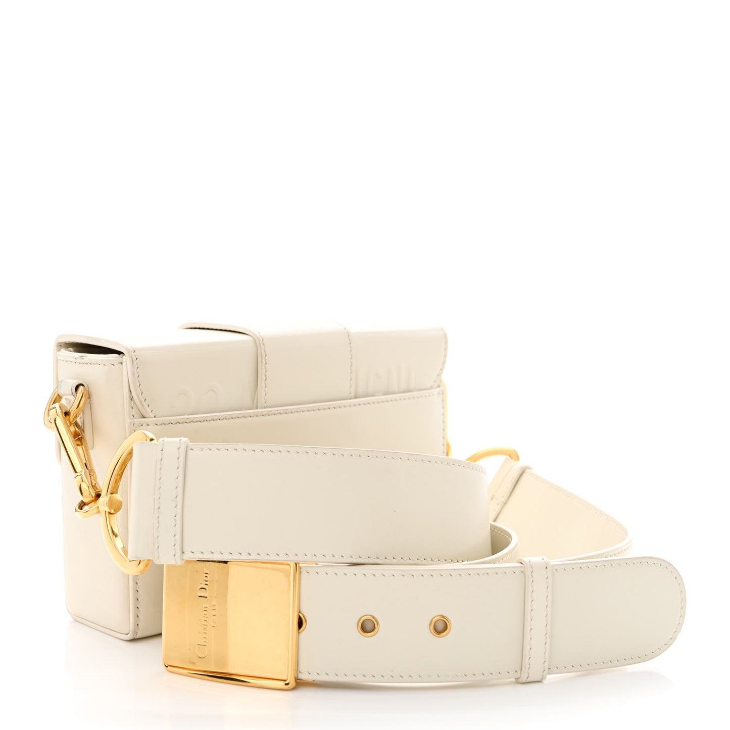 Smooth Calfskin 30 Montaigne Box Bag White