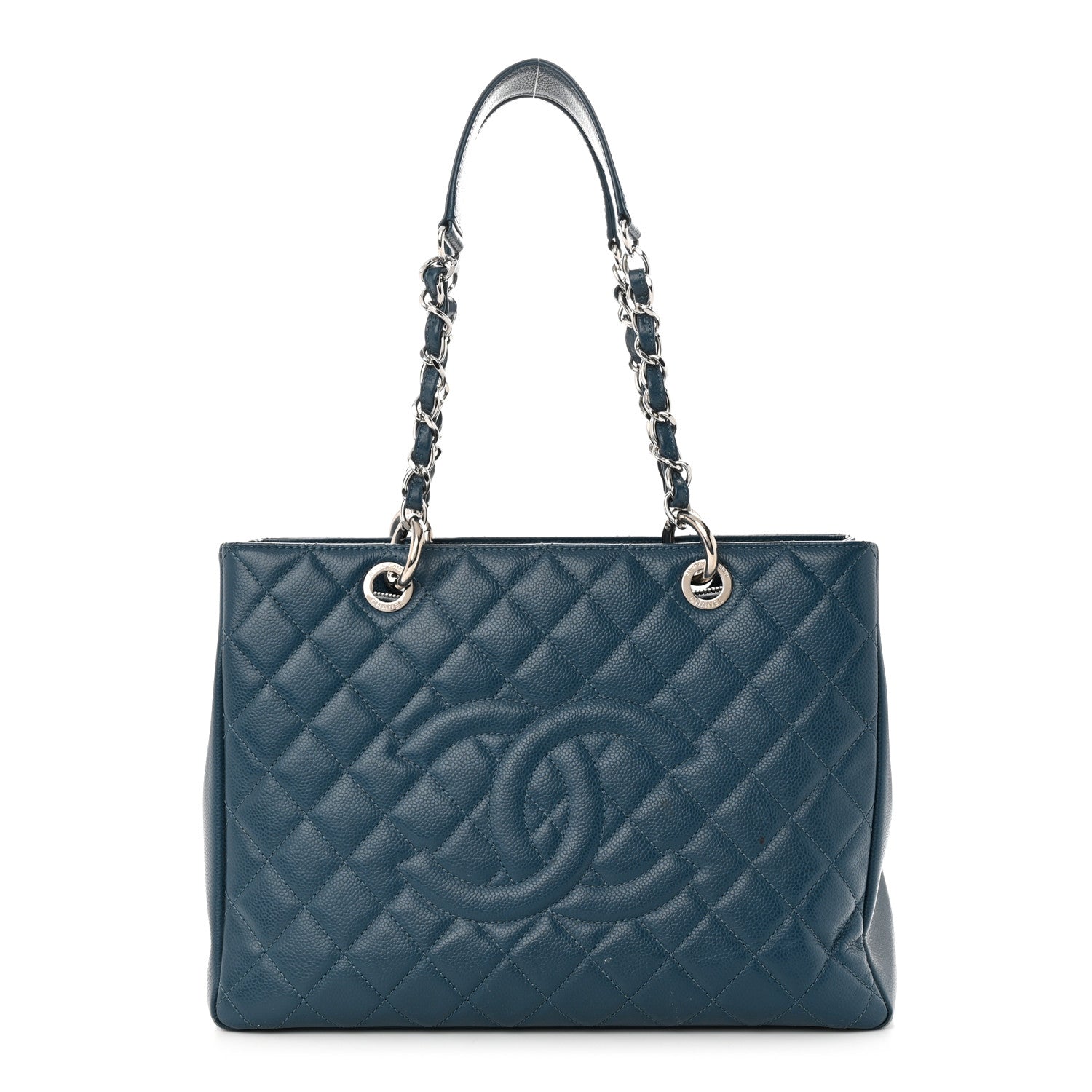 Chanel Caviar Quilted Grand Shopping Tote GST Dark Blue 1 of 21