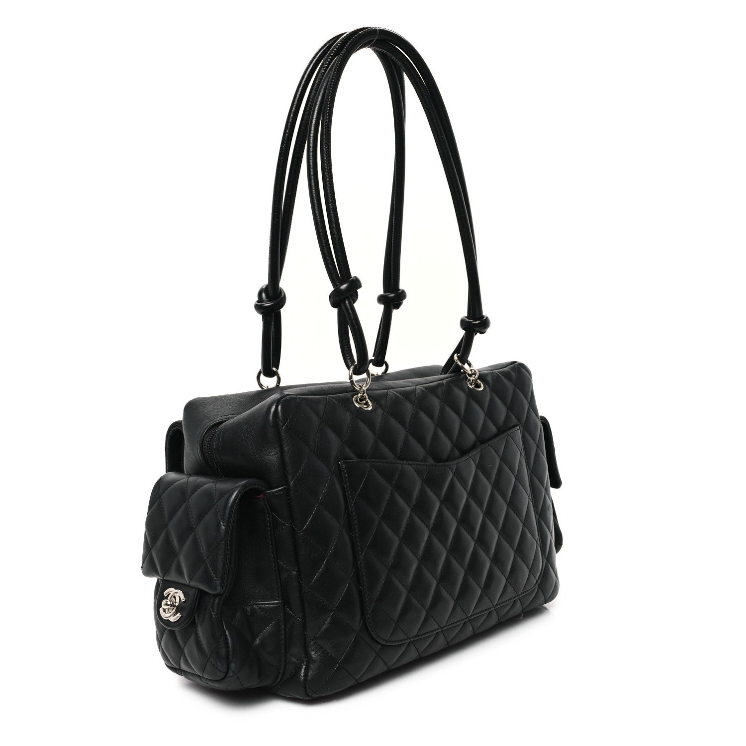 Chanel Calfskin Quilted Large Cambon Multipocket Reporter Black 3 of 13