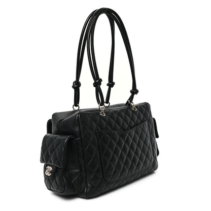 Chanel Calfskin Quilted Large Cambon Multipocket Reporter Black 3 of 13