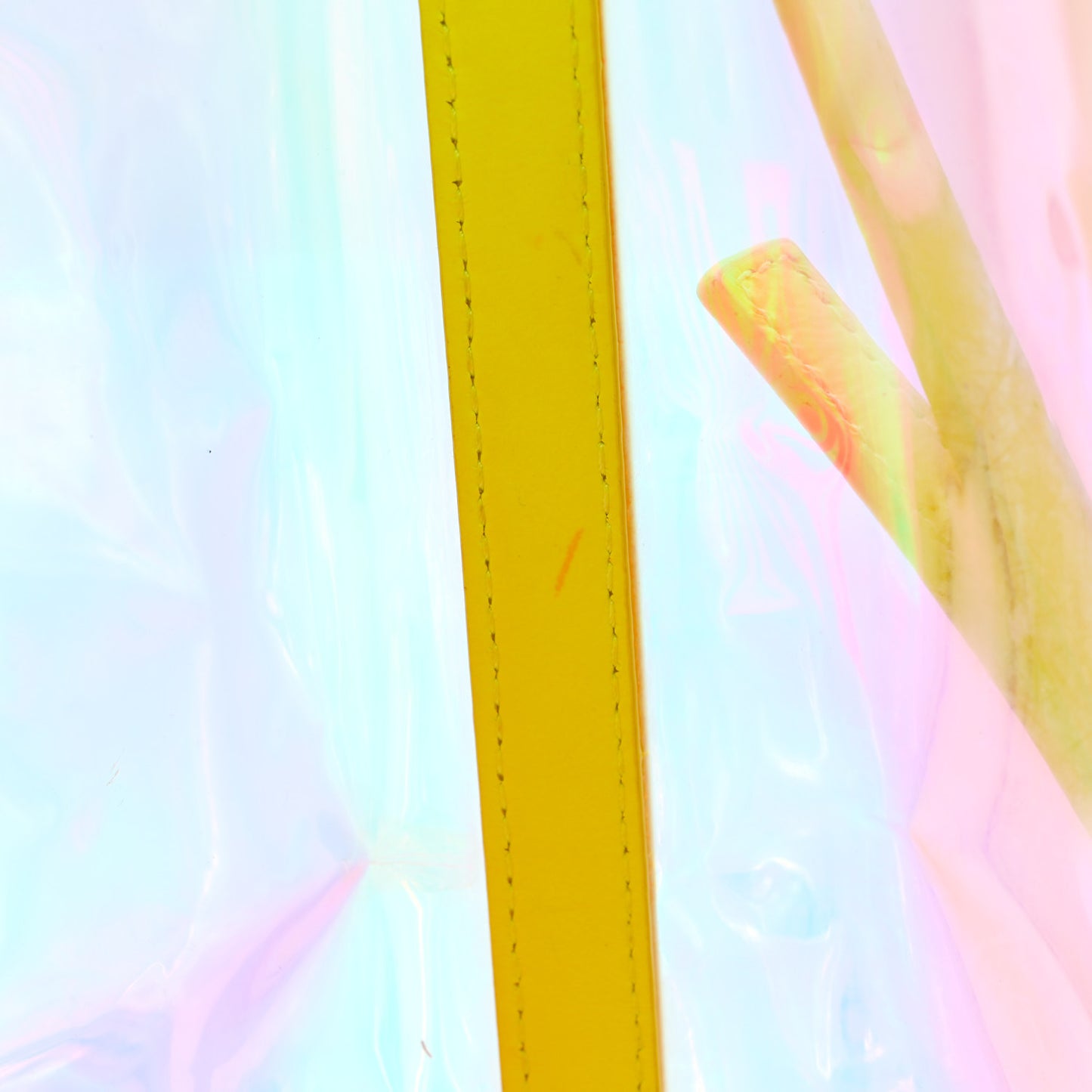 Iridescent PVC Shopper Tote Neon Hologram