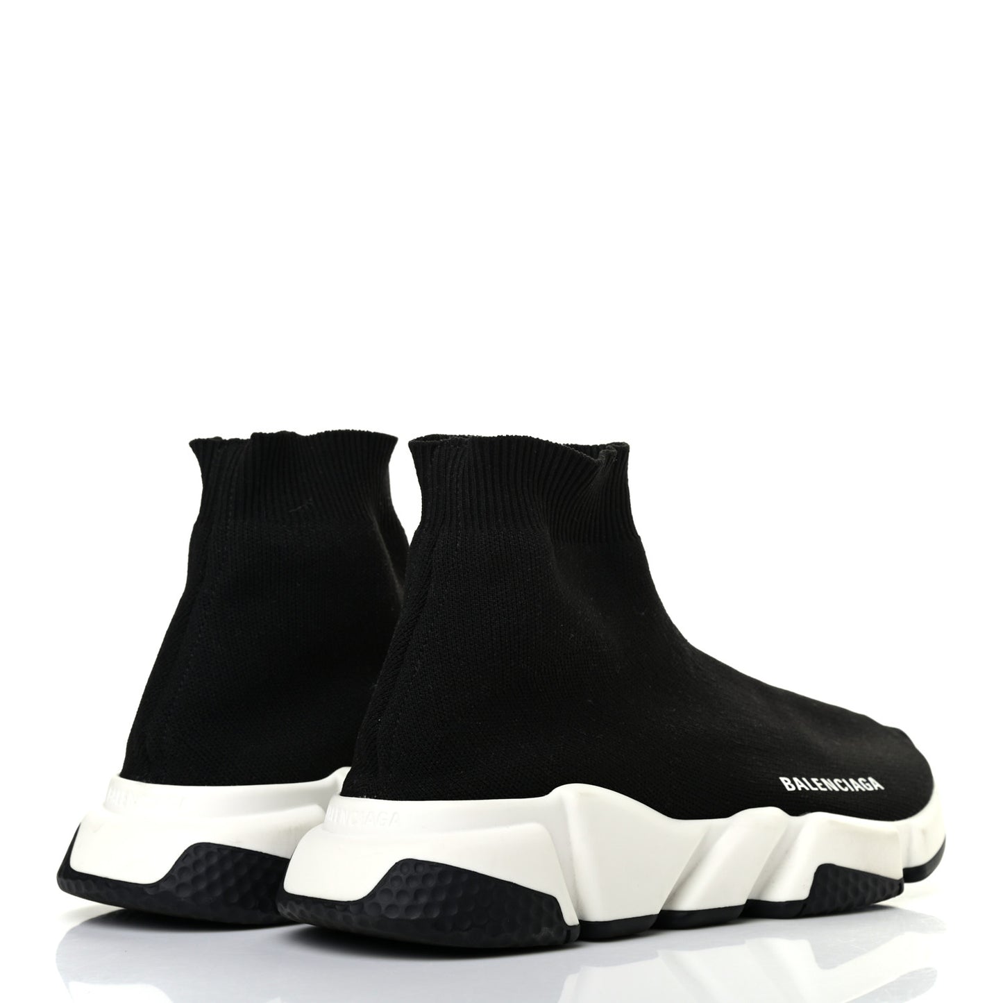 Neoprene Knit Womens Speed Sneakers 38 Black White