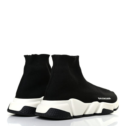 Balenciaga Neoprene Knit Womens Speed Sneakers 38 Black White 4 of 7
