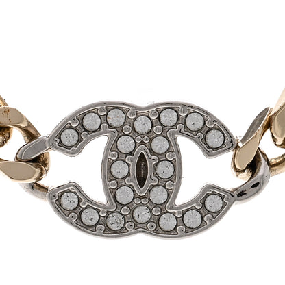 Chanel Crystal Chain CC Link Choker Gold Silver 4 of 6