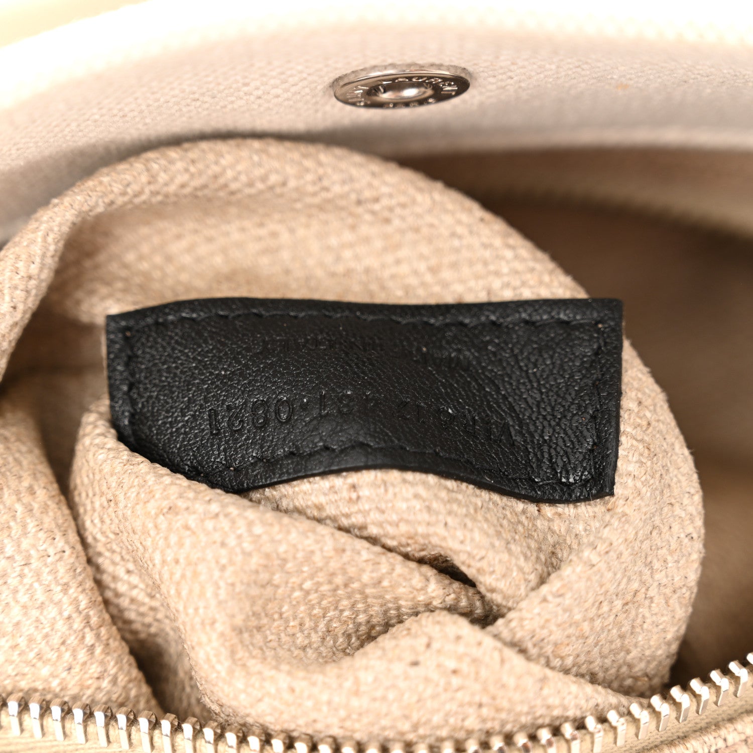 Saint Laurent Linen Calfskin Small Rive Gauche Tote Optic White 7 of 10