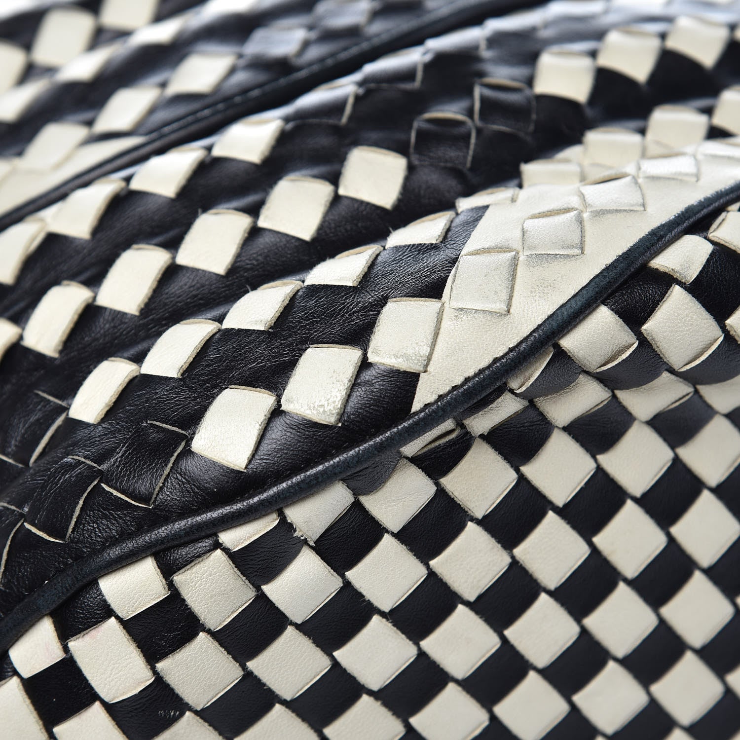 Bottega Veneta Nappa Intrecciato Shopper Tote Black White 11 of 16