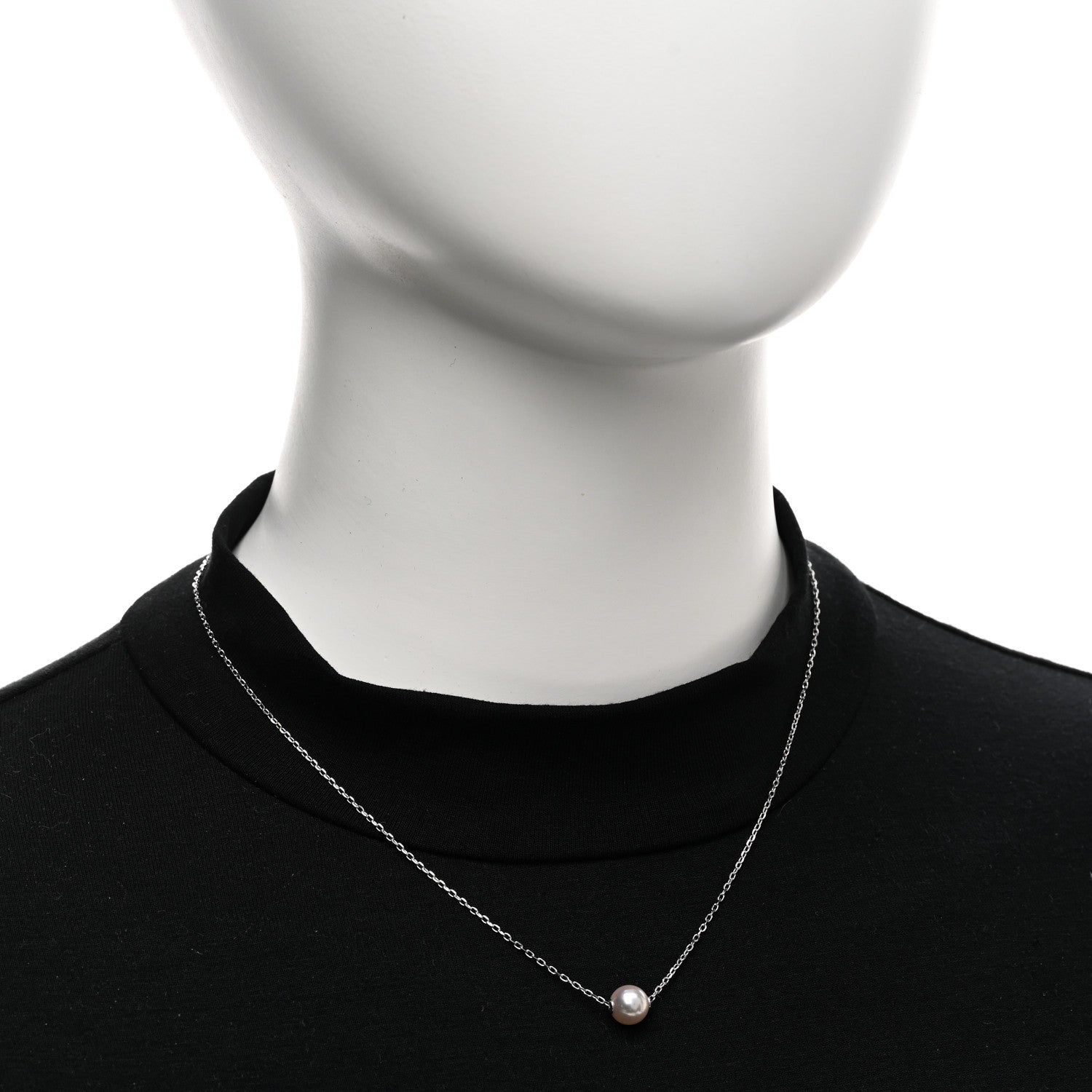 Mikimoto 18K White Gold Akoya Pearl 7-7.5mm Single Pendant Necklace 2 of 5