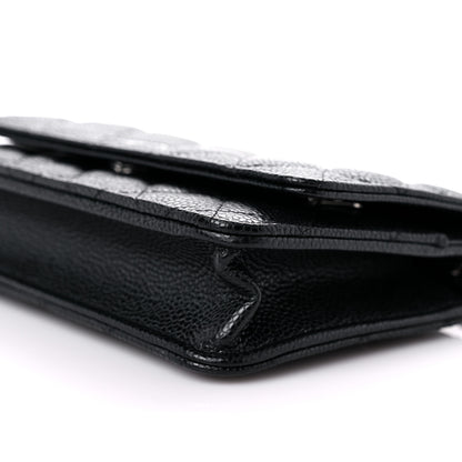 Chanel Caviar Quilted Wallet On Chain WOC Black 10 of 11