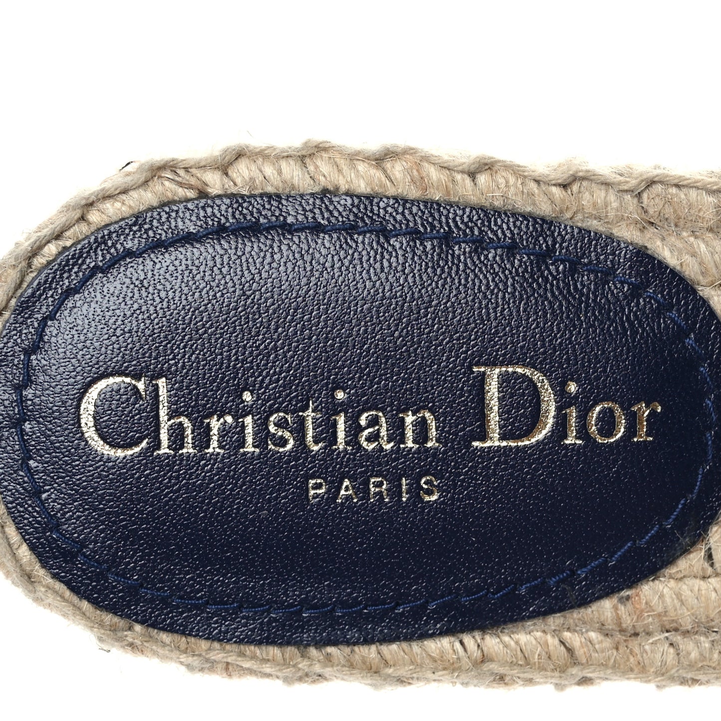 Denim Embroidered Granville Espadrille Flat Slide Sandals 37 Blue