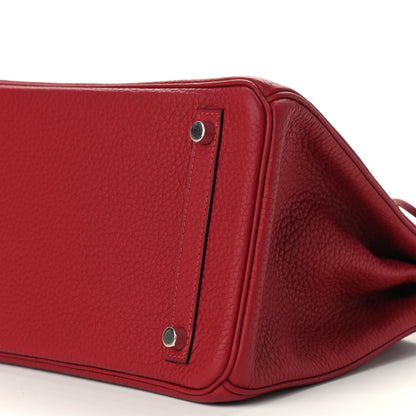 Hermes Taurillon Clemence Birkin 30 Rouge Grenat 9 of 10