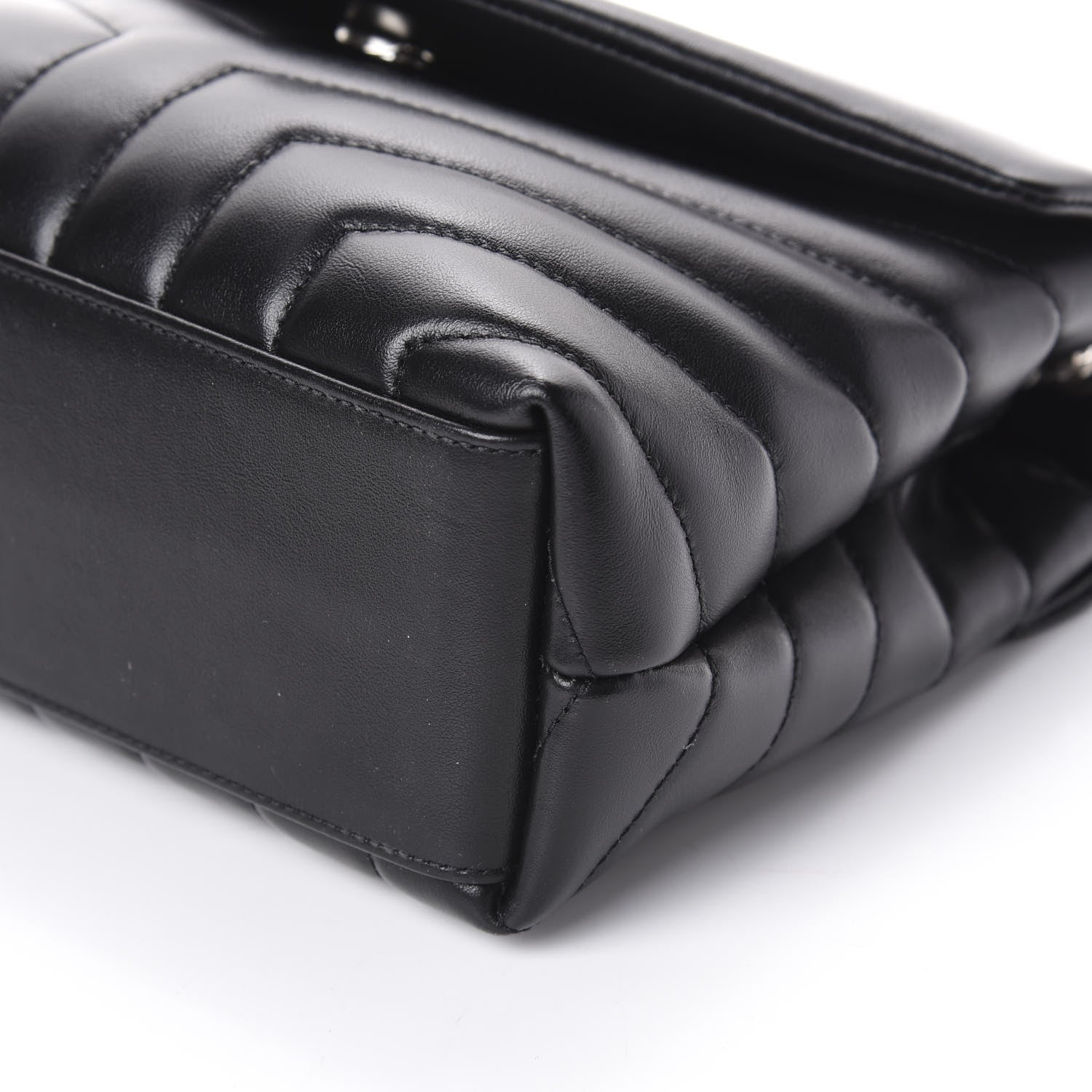 Saint Laurent Calfskin Y Quilted Monogram Small Loulou Chain Satchel Black 8 of 8