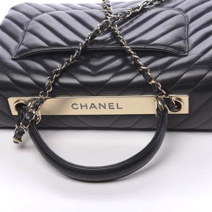 Chanel Lambskin Chevron Quilted Medium Trendy CC Dual Handle Flap Bag Black 9 of 12