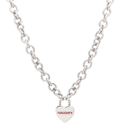 Tiffany Sterling Silver Heart Naughty & Nice Heart Lock Pendant Necklace 1 of 7