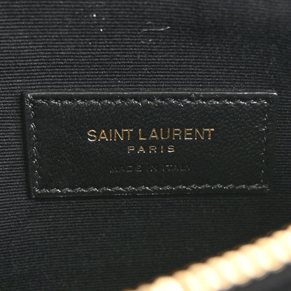 Saint Laurent Grain De Poudre Chevron Monogram Large Bill Pouch Black 6 of 11