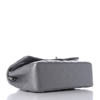 Chanel Metallic Lambskin Quilted Jumbo Double Flap Grey 3 of 9