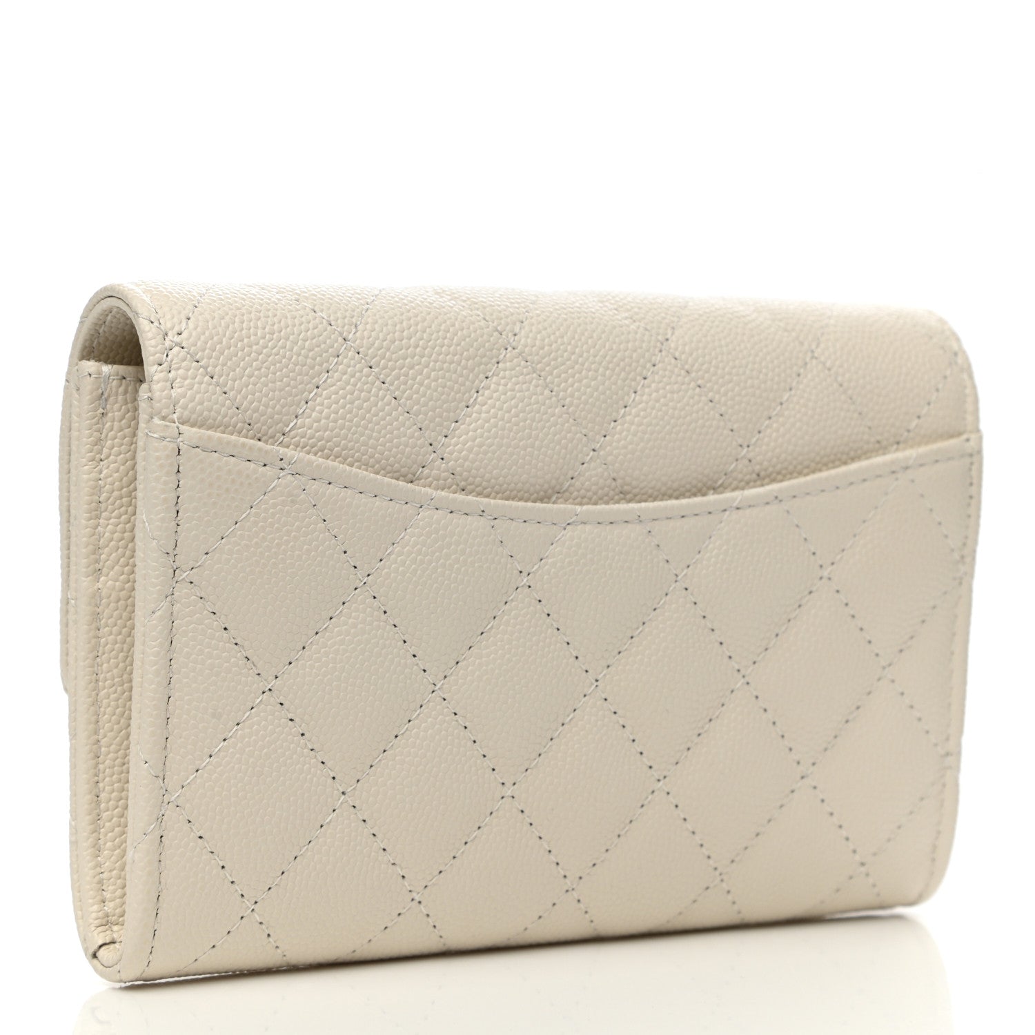 Chanel Caviar Quilted Medium Flap Wallet White 3 of 10