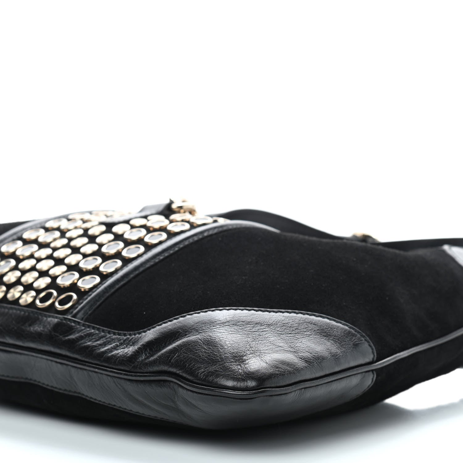 Gucci Suede Studded Medium Jackie O Bouvier Hobo Black 8 of 8