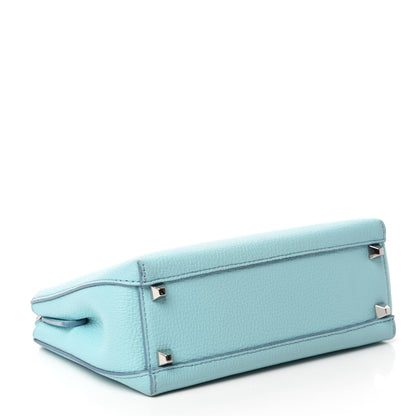 MCM Grained Calfskin Mini Tote Light Blue 4 of 9