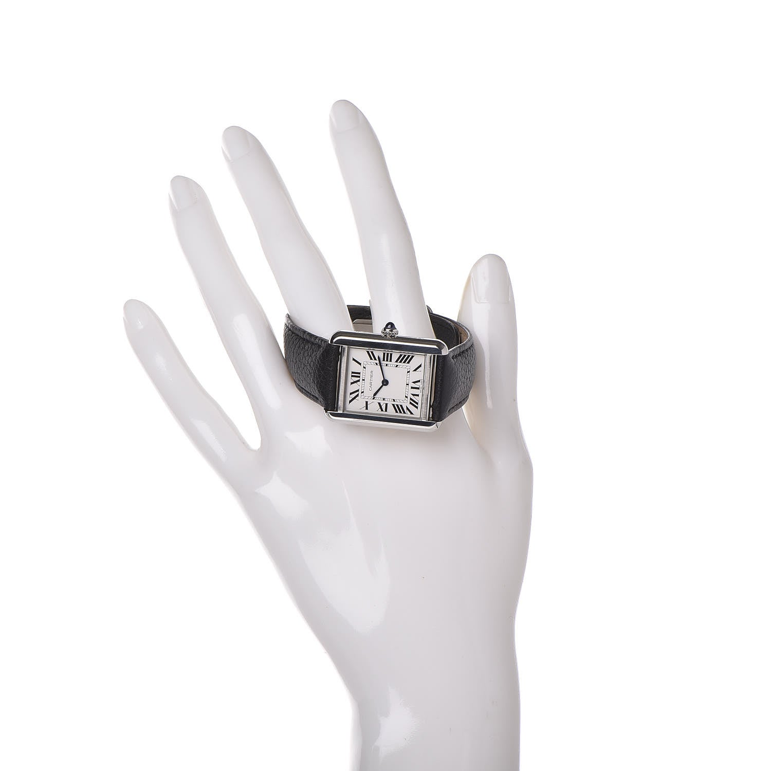 Cartier Stainless Steel Calfskin 24mm Tank Solo Quartz Watch 2 of 9